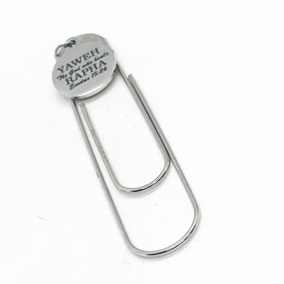 Yaweh Rapha The God Who Heals Charm Paperclip Bookmark, Exodus 15 86, Faith Gift, Reader Gift, Planner Bookmark, Gift For Her, Sickness