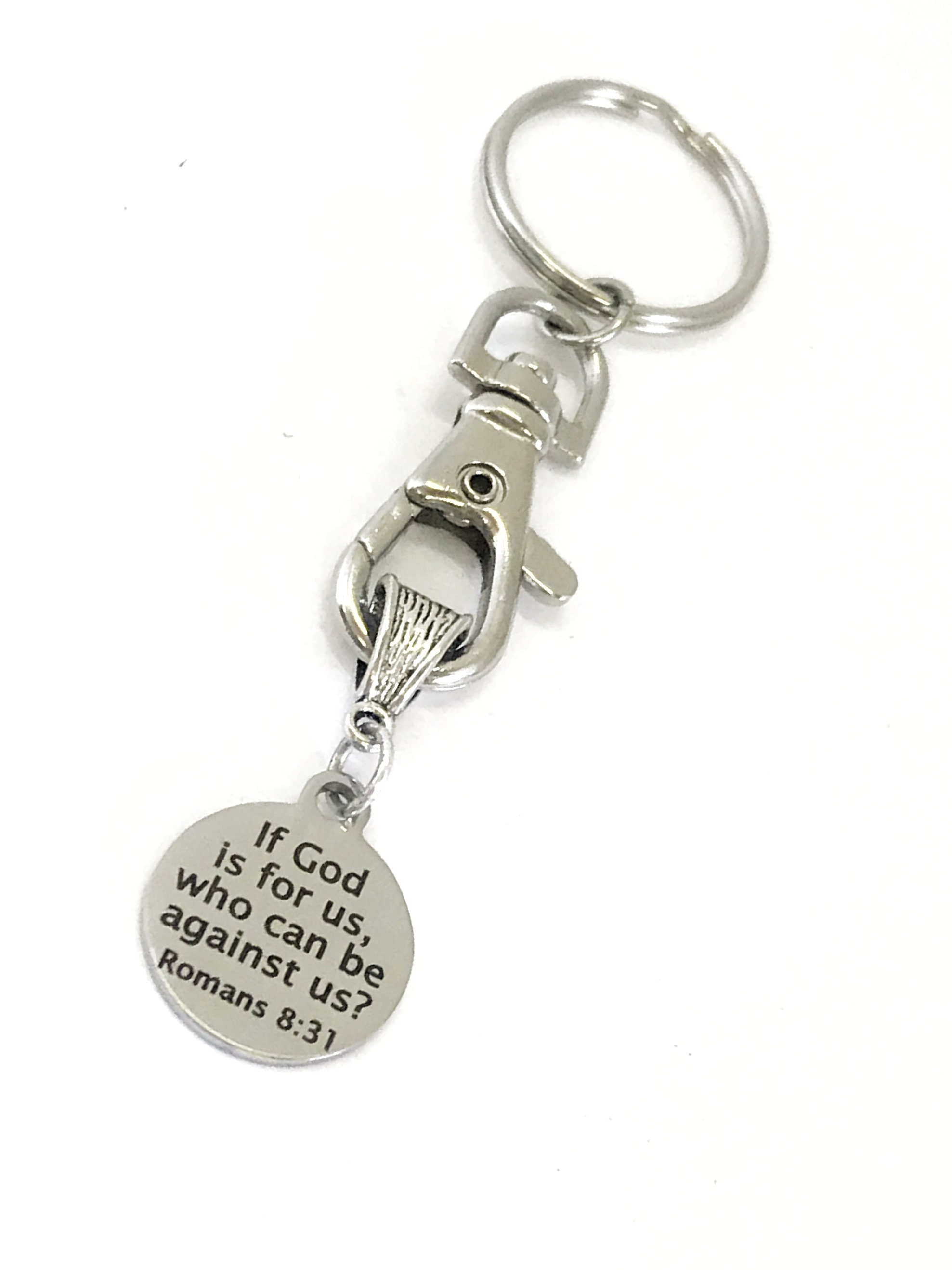 Keychain Gift If God Is For Us Who Can Be Against Us Etsy Keychain Gift If God Is For Us Who Can Be Against Us Etsy