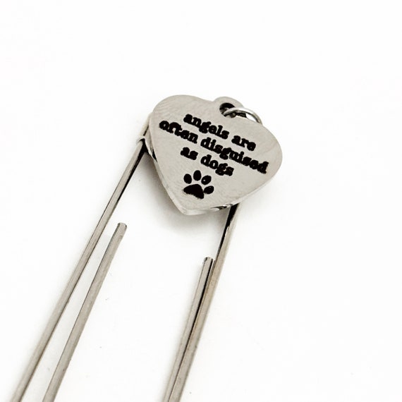 Dog Owner Gift, Angels Are Often Disguised As Dogs Charm Bookmark, Dog Lover Gift, New Dog Owner, Reader Gift, Wife Gift, New Puppy Gift