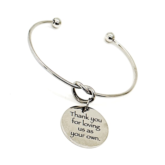 Thank You For Loving Us As Your Own Charm Bracelet, Stepmom Gift, Teacher Gift, Bonus Mom Gift, Wedding Gift, Gift For Her, Love Gift