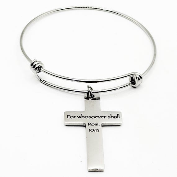 For Whosoever Shall Rom 1013 Cross Bracelet