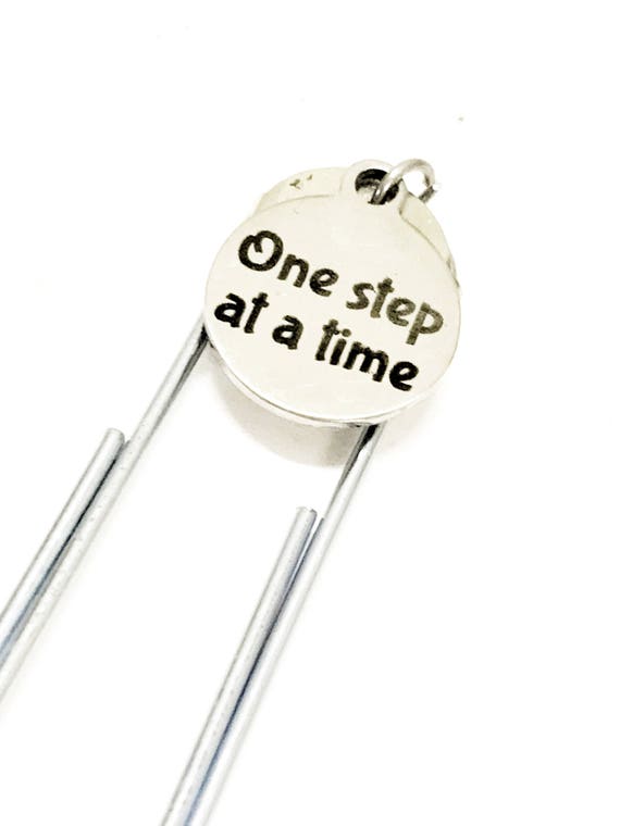 One Step At A Time Bookmark, One Step At A Time Paper Clip Bookmark, Planner Paper Clip Bookmark, Encouragement Gifts, Motivating Bookmark