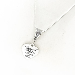 Daughter Gift, Beautiful Girl You Can Do Hard Things Necklace, Granddaughter Gift, Gift For Her, Encouraging Her, Motivating Quote