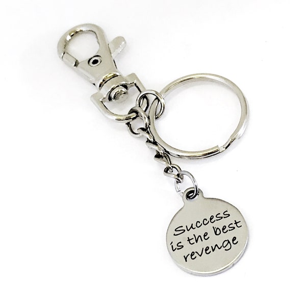 Success Gift, Success Keychain, Success Is The Best Revenge, Motivational Gift, Bag Charm Clip, Keychain Clip, Direct Sales Team Gift
