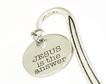 Christian Bookmark, Jesus Is The Answer Bookmark, Bible Bookmark, Christian Gifts, Christian Planner Accessories, Baptism Gift