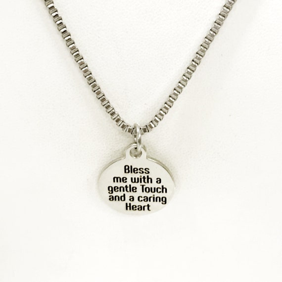 Nurse Necklace, Nurse Prayer Necklace, Bless Me With A Gentle Touch And A Caring Heart Necklace, Nurse Gift, Male Nurse, Gift For Him