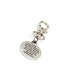 Go Make Disciples Clip On Charm, Matthew 28 19, Missionary Gift, Missions Trip Gifts, Mission Team Faith Gift, Bible Bag Charm, Christian