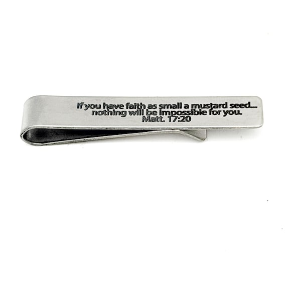 Mustard Seed Faith Scripture Tie Clip
