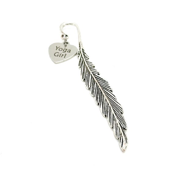 Yoga Girl Charm Feather Stem Bookmark, Yoga Lover, Friend Gift, Yoga Teacher Gift, Gift For Her,  Mom Gift, Wife, Daughter, Granddaughter