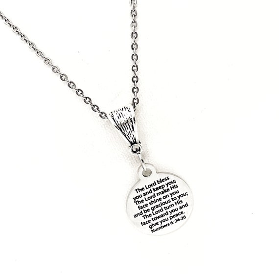 Faith Gift, The Lord Bless You And Keep You Necklace, Numbers 6 24 to 26, Scripture Quote, Christian Blessings, Gift For Her, Faith Jewelry