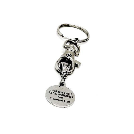 And The Lord Remembered Her Charm Keychain, 1 Samuel 1 19, Infertility Prayer, Trying To Conceive, Christian Woman, Faith Gift, Baby Prayers