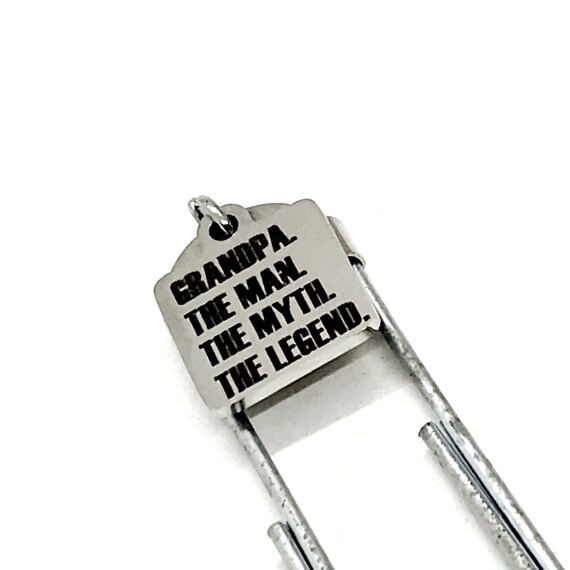 Grandpa Gift, Grandpa, The Man, The Myth, The Legend Bookmark, Pregnancy Announcement, Grandad Gift, Gift From Grandkids, Charm Bookmark