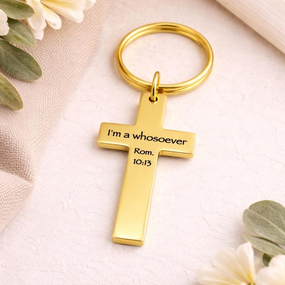 I'm A Whosoever Rom 10 13 Gold-Plated Keychain