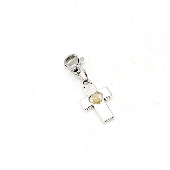 Heart Mustard Seed Cross Clip On Charms, Matthew 17 20 Charm, Faith Charms, Mustard Seed Faith Gift, Christian Gift, Single Charm or Set