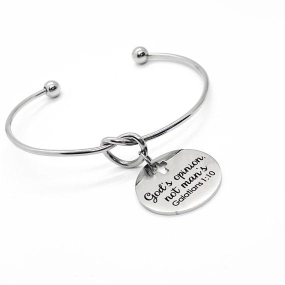 Faith Jewelry, God’s Opinion Not Man’s Charm Bracelet, Scripture Gift, Galatians 1 10 Charm, Bible Verse Jewelry, Faith Gift, Christian Gift