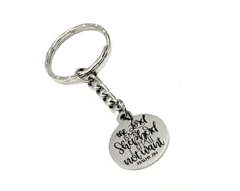Faith Keychain, The Lord Is My Shepherd I Shall Not Want Keychain, Psalm 23 1, Faith Gift, Charm Keychain, Keychain Gift, Christian Gift