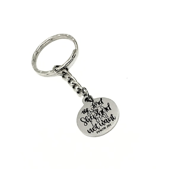 Faith Keychain, The Lord Is My Shepherd I Shall Not Want Keychain, Psalm 23 1, Faith Gift, Charm Keychain, Keychain Gift, Christian Gift