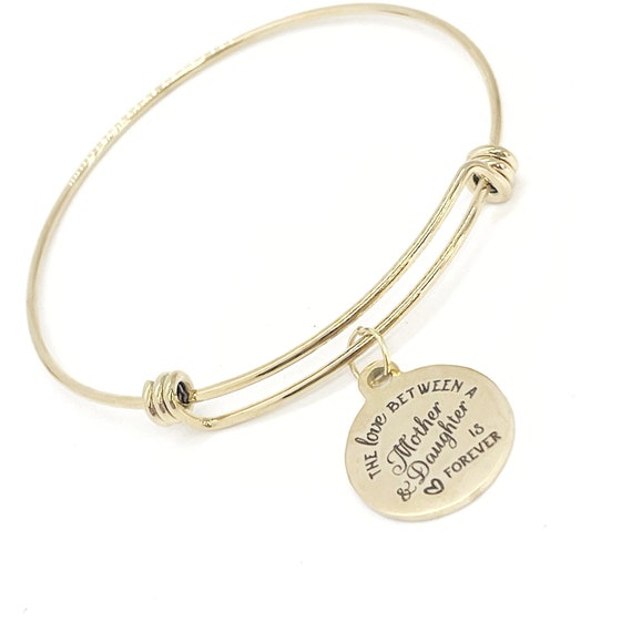 Mom And Daughter Love Gifts, The Love Between A Mother And Daughter Is Forever Charm Bracelet, Daughter Gift, Mom Gift, Stocking Stuffers