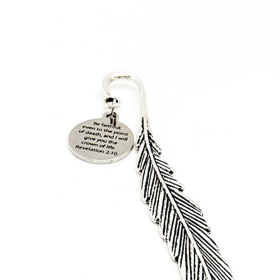 Be Faithful Even To The Point Of Death Charm Bookmark, Revelation 2 10, Crown Of Life, Missionary Gift, Faith Bookmark, Bible Bookmark
