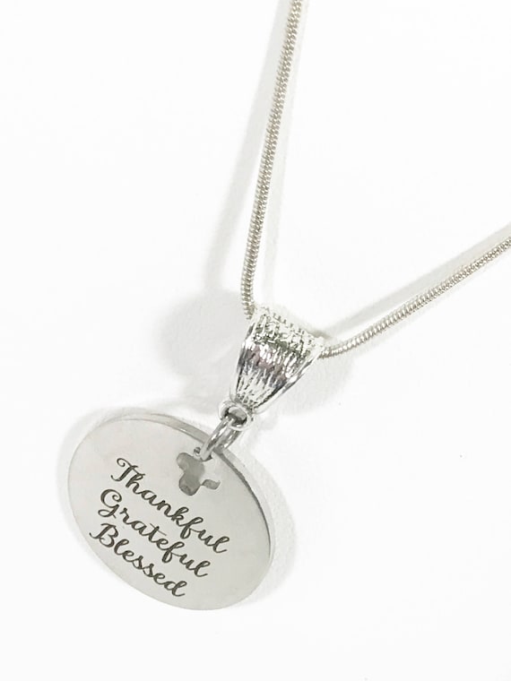 Thankful Grateful Blessed Necklace, Thankful Grateful Blessed Jewelry, Thankful For You Gift, Thankful Necklace, Thankful Jewelry Gift