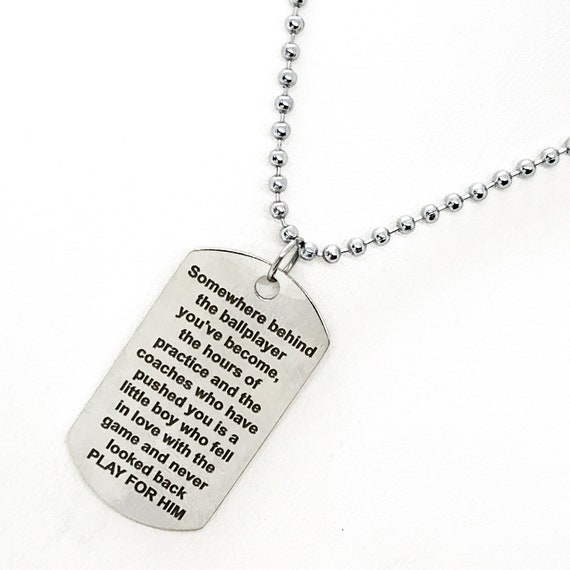 Encouragement Gift For Him, Play For Him Necklace, Ballplayer Gift, Baseball Player, Basketball Player, Motivation Gift, Football Player