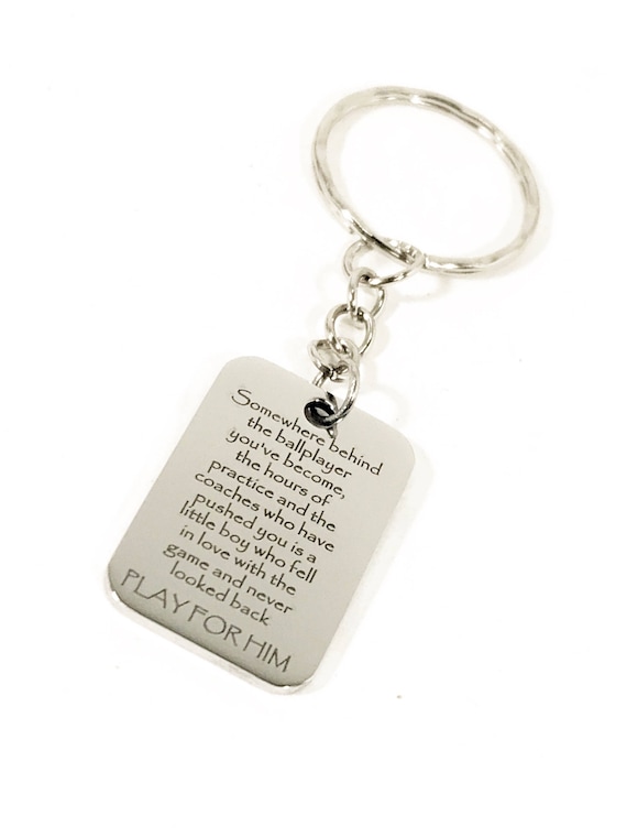 Play For Him Keychain, Baseball Player Keychain, Football Player Keychain, Basketball Player Keychain, Son Gift, Son Valentine, Play For Him