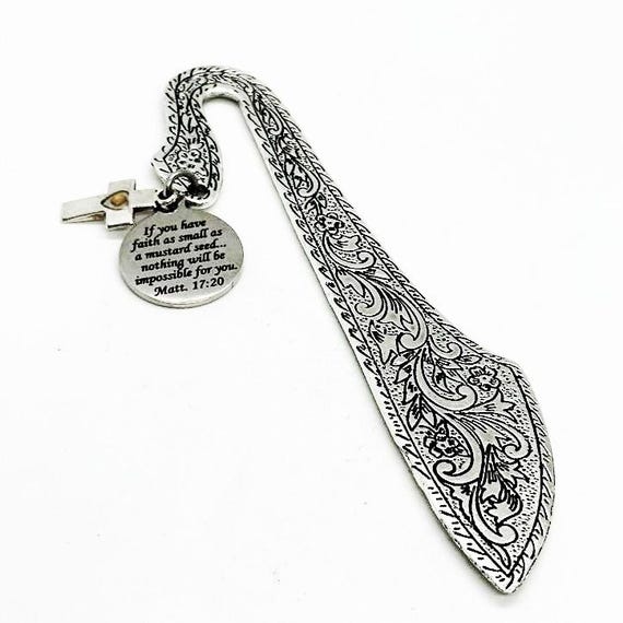 Mustard Seed Scripture Bookmark Gifts, Heart Cross Mustard Seed Charm, Christian Bookmark, Charm Bookmark, Matthew 17 20 Bible Bookmark