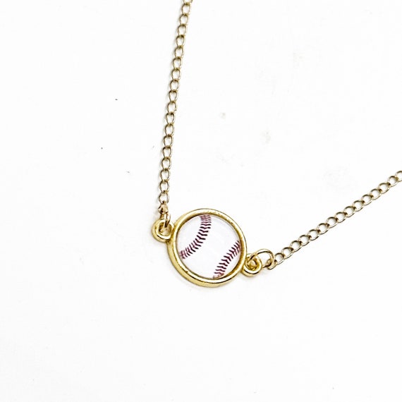 Baseball Connector Pendant Necklace, Baseball Player, Baseball Son, Mom Gift, Wife Gift Her, Sports Mom, Team Mom Gifts, Senior Night