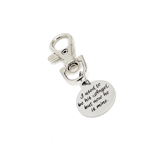 Memorial Gift, I Used To Be His Angel But Now He Is Mine Clip On Charm, Remembering Dad, Remembering Husband, Sympathy Gift, Loss Of Dad