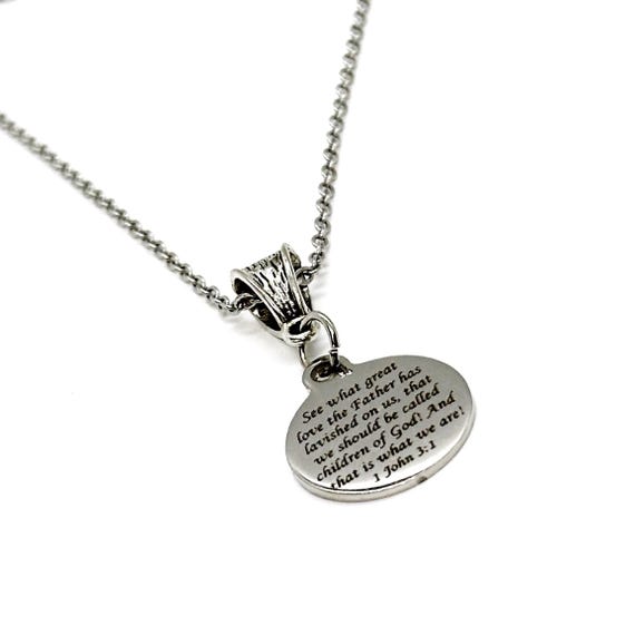 We Are Children Of God Pendant Necklace,  1 John 3 1, Faith Gift, Scripture Jewelry, Christian Jewelry, Baptism Gift, Confirmation Gift