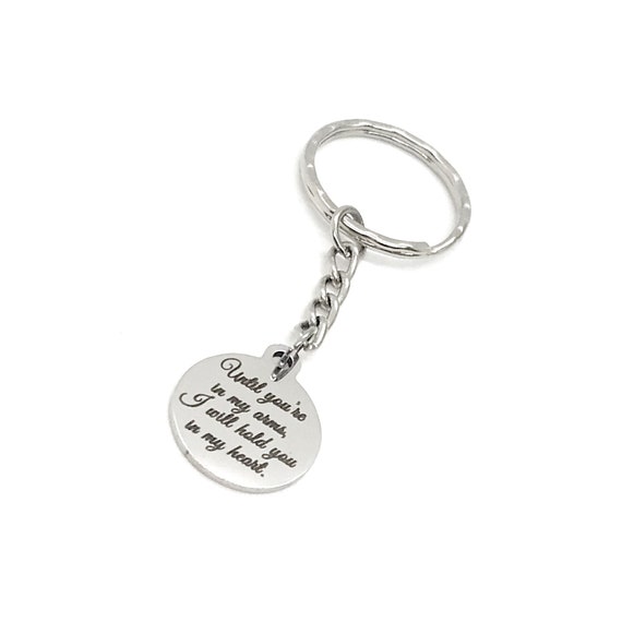 Long Distance Love Gift, Until You’re In My Arms I Will Hold You In My Heart Keychain, Missing You Gift, Military Spouse Gift, Keychain Gift