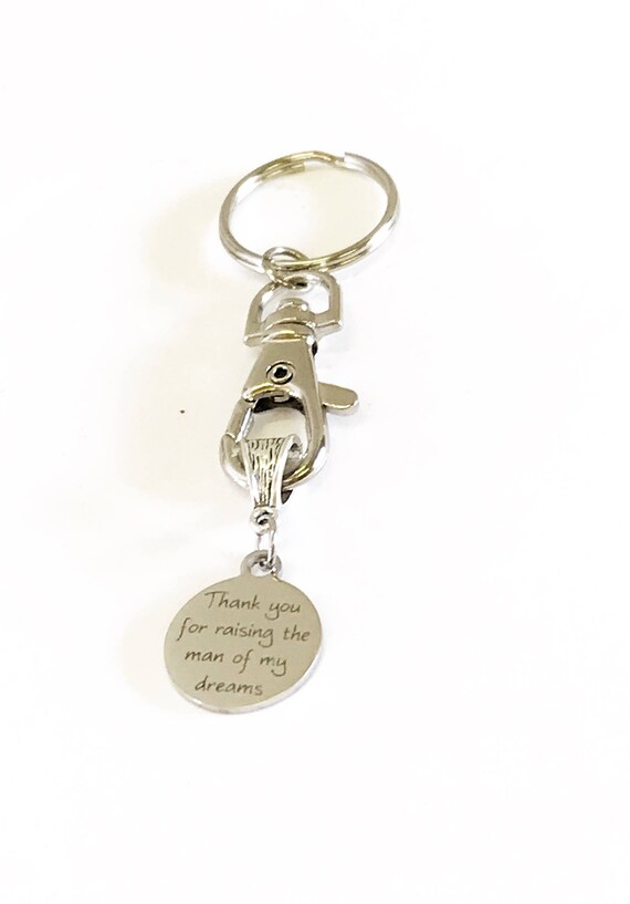 Thank You For Raising The Man Of My Dreams Keychain, Mother In Law Gift, Father In Law Gift, Father In Love Gift, Mother In Love Gift