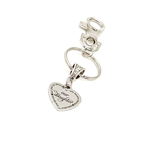 To Our Daughter You Are Our Everything We Love You With All Our Hearts Charm Clip On Keychain, Daughter Gift, Graduation Gift, Birthday Gift
