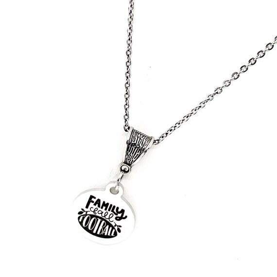 Football Lover Gift, Family Fall Football Necklace, Football Mom Gift, Football Jewelry, Gift For Her, Wife Gift, Football Game Jewelry