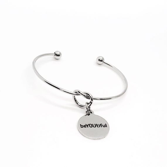 Beyoutiful Cuff Charm Bracelet, Gift For Her, Daughter Gift, Wife Gift, Friend, Encouraging Her, Motivating Her, Be Yourself, Granddaughter