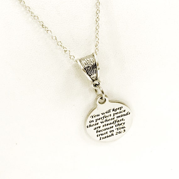 Perfect Peace Necklace, Christian Jewelry, Christian Gift,  Sunday School Group, Daughter Gift, Religious Gift
