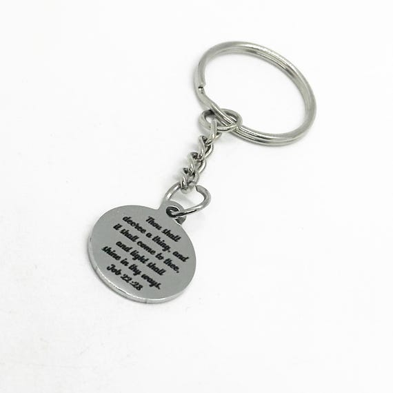 Thou Shalt Decree A Thing And It Will Come To Thee Charm Keychain, Faith Gift, Job 22 28 Christian Jewelry, Gift For Her, Believer, Recovery