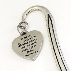 Planner Charm, Trust In The Lord Bookmark, Planner Accessories, Christian Bookmark Charm, Christian Planner Gift, Proverbs 3 Christian Charm
