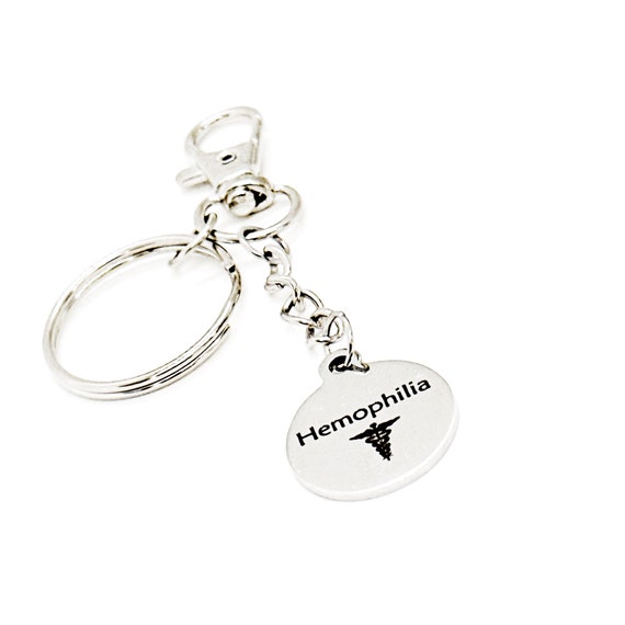 Hemophilia Blood Condition Awareness Keychain, Hemophilia Keychain, Medical Notification, Clip On Charm Keychain, Medical Condition