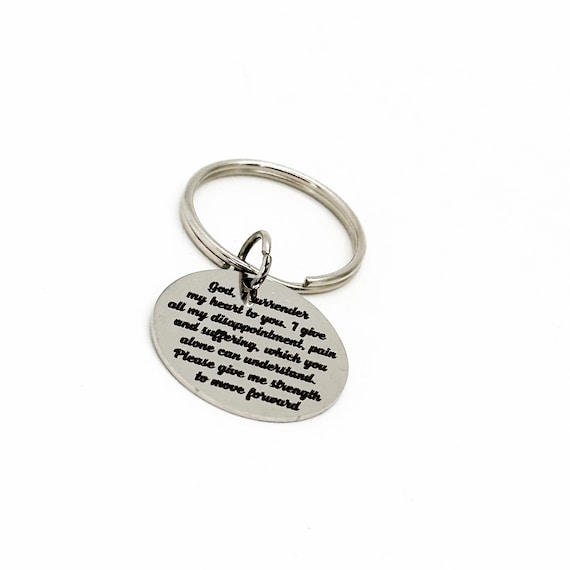 God I Surrender My All Charm Keychain, Give Me Strength, Friend Gift, Prayer Gift, Give Away Pain And Disappointment, Faith Gift, Christian