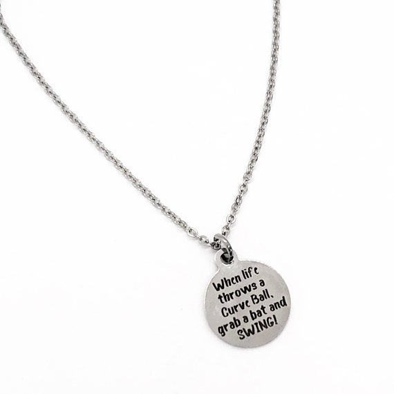 Charm Anklet, Softball Player Anklet, When Life Throws A Curve Ball, Grab A Bat And SWING, Softball Player Gift, Encouraging Gift