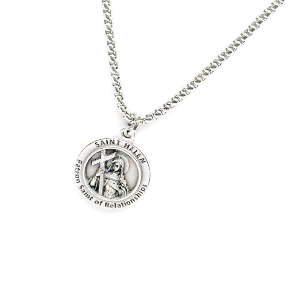 Saint Helen Patron Saint Of Relationships Charm Necklace, Catholic Saints, Gift For Her, Wife, Daughter, Family Unity, Marriage Counseling