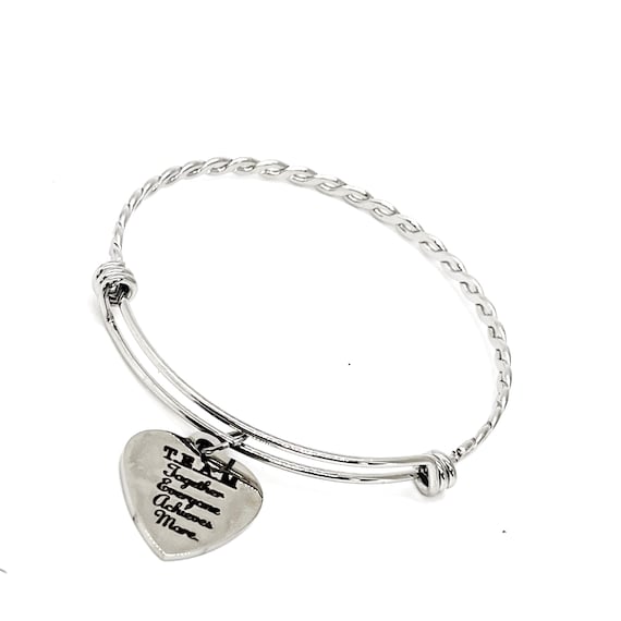 Team Gifts, Together Everyone Achieves More Charm Bracelet, Teammate Gift, Gift For Her, Encouraging Team, Stacking Bangle