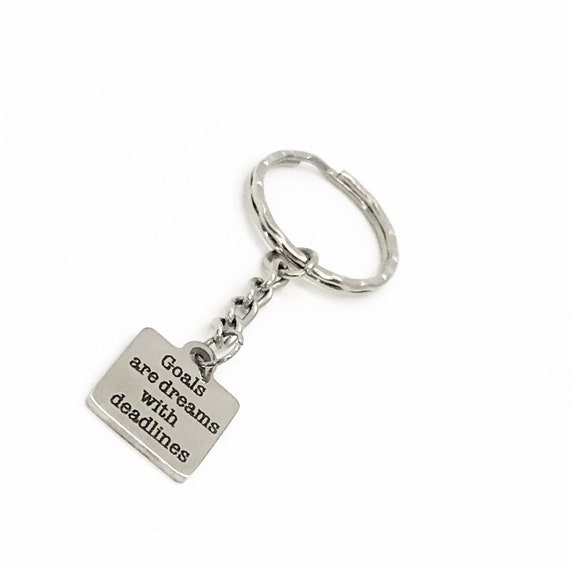 Affirmation Gifts, Goals Are Dreams With Deadlines Keychain, Goal Gifts, Entrepreneur Gifts, Sports Dreams, Motivation Gifts,