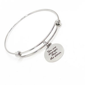 Motivational Gift, You Are Stronger Than The Storm Bracelet, Encouraging Her, Daughter Gift, Tough Times Gift, Encouragement Gift, Wife Gift