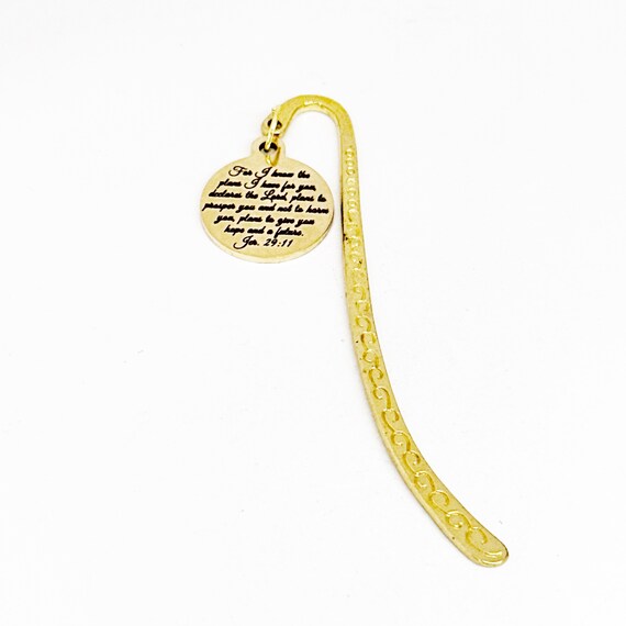 God Has Plans For You Goldtone Charm Small Bookmark, Jeremiah 29 11, Faith Gift, Bible Bookmark, Christian Bookmark, Baptism Gift
