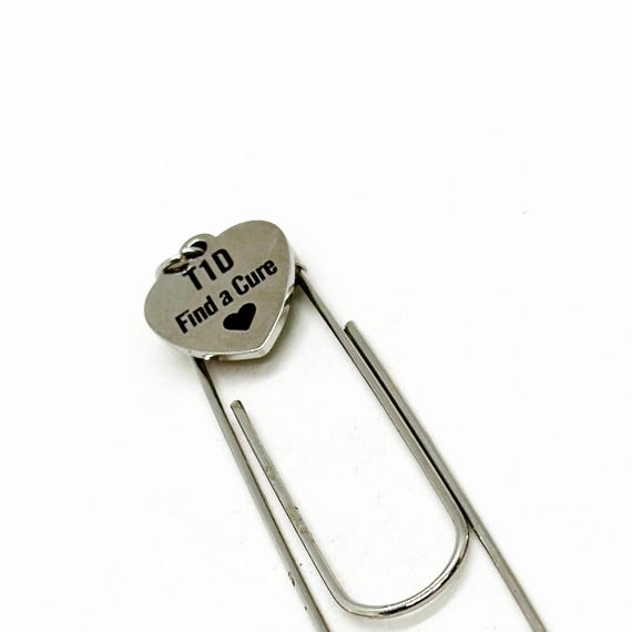 T1D Find A Cure Charm Bookmark, Diabetic Mom, Diabetic Dad, Praying For A Cure, Type 1 Diabetes, Wife, Husband, Reader Gift, Parent of a T1D