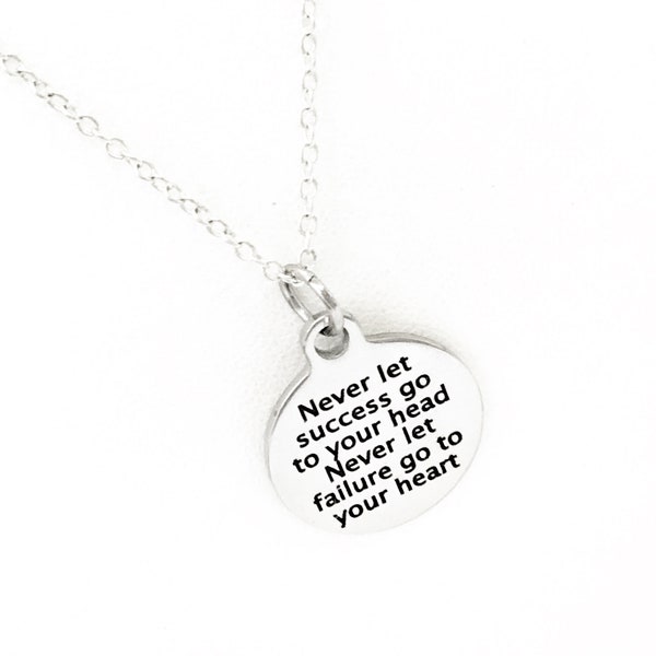 Daughter Gift, Daughter Athlete, Never Let Success Go To Your Head, Never Let Failure Go To Your Heart, Encouraging Gift, Daughter Necklace