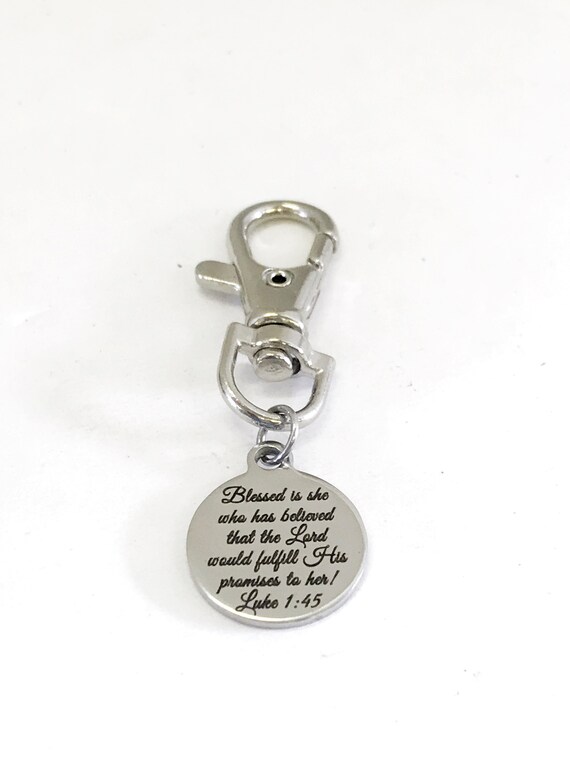 Purse Charm, Christian Charm, Blessed Is She Charm, Planner Charm, Bag Charm, Bible Verse Bag Tag, Tag Key Charm, Purse Tag, Purse Clip