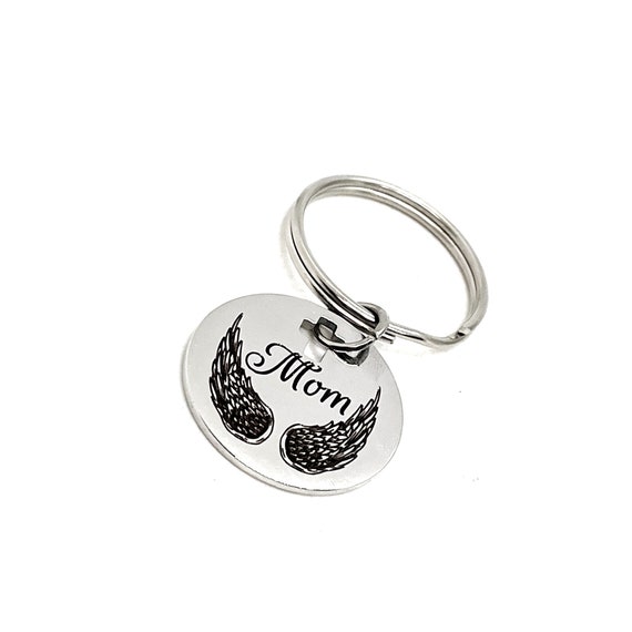 Mom Memorial, Mom Keychain, Remember Mom, Loss Of Mother, Mom Death Sympathy Gift, Mom Angel, Keychain Gift, Charm Keychain Memorial